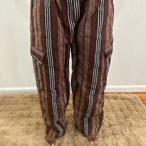Aso oke material Striped Multicolor unisex Pants